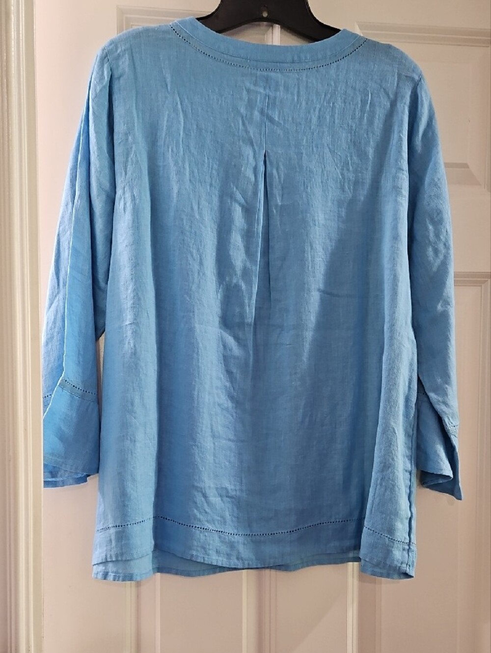 J. Jill NWT Light Blue Linen V-Neck Tunic - Picture 2 of 5